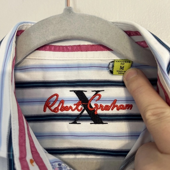 Robert Graham Men's Long Sleeve Button-Up Striped Size M - Picture 5 of 5